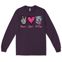 Plum Peace Love Pitties Long Sleeve Tee - Jasminsmagicworld