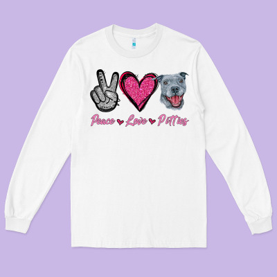 Peace Love Pitties Long Sleeve Tee Designed By Jasminsmagicworld