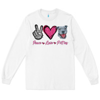 White Peace Love Pitties Long Sleeve Tee - Jasminsmagicworld
