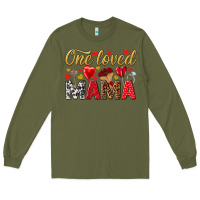 Army Green One loved mama valentines day Long Sleeve Tee - HowdyJamesFarm