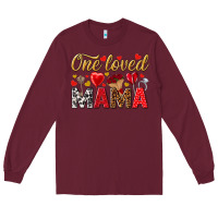 Burgundy One loved mama valentines day Long Sleeve Tee - HowdyJamesFarm