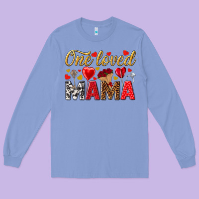 One Loved Mama Valentines Day Long Sleeve Tee Designed By Howdyjamesfarm