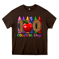 Chocolate Brown 100 colorful day s Heavy Core Tee - Artiststas