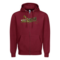 Burgundy Grasshopper Zipper Hoodie - LillyAllenDesigns