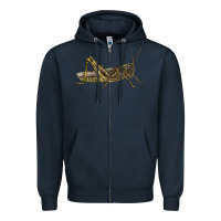 Navy Grasshopper Zipper Hoodie - LillyAllenDesigns
