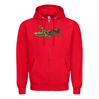 Red Grasshopper Zipper Hoodie - LillyAllenDesigns