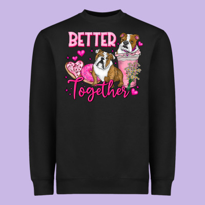Be Mine Valentine Dog Heavyweight Sweatshirt Designed By Cowhidedigitalart