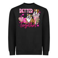 Black Be Mine Valentine Dog Heavyweight Sweatshirt - CowhideDigitalArt