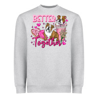 Heather Grey Be Mine Valentine Dog Heavyweight Sweatshirt - CowhideDigitalArt