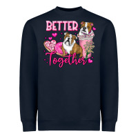 Navy Be Mine Valentine Dog Heavyweight Sweatshirt - CowhideDigitalArt