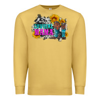 Antique Gold cowgirl mama with boots and sunflowers and cowhide Premium Sweatshirt - Artiststas