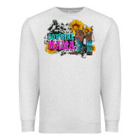 Oatmeal Heather cowgirl mama with boots and sunflowers and cowhide Premium Sweatshirt - Artiststas