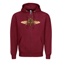 Burgundy acrocinus beetle with wings Zipper Hoodie - LillyAllenDesigns