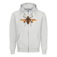 Dove Grey acrocinus beetle with wings Zipper Hoodie - LillyAllenDesigns