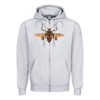 Heather Grey acrocinus beetle with wings Zipper Hoodie - LillyAllenDesigns