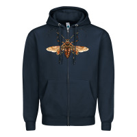 Navy acrocinus beetle with wings Zipper Hoodie - LillyAllenDesigns