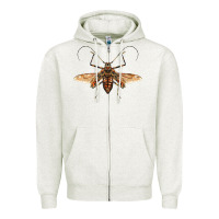 Oatmeal Heather acrocinus beetle with wings Zipper Hoodie - LillyAllenDesigns