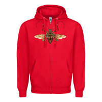 Red acrocinus beetle with wings Zipper Hoodie - LillyAllenDesigns