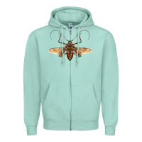 Seafoam acrocinus beetle with wings Zipper Hoodie - LillyAllenDesigns