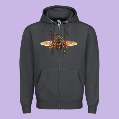 Acrocinus Beetle With Wings Zipper Hoodie Designed By Lillyallendesigns