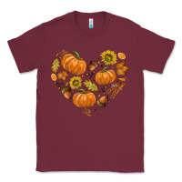 Burgundy Fall Heart Classic Tee - texasbilliewilder
