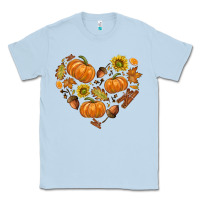 Dusty Blue Fall Heart Classic Tee - texasbilliewilder