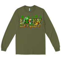 Army Green Lucky and i gnome it St. Patrick's Day Long Sleeve Tee - CowGirlArtShop
