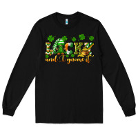 Black Lucky and i gnome it St. Patrick's Day Long Sleeve Tee - CowGirlArtShop