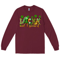 Burgundy Lucky and i gnome it St. Patrick's Day Long Sleeve Tee - CowGirlArtShop