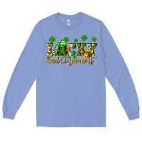 Colony Blue Lucky and i gnome it St. Patrick's Day Long Sleeve Tee - CowGirlArtShop