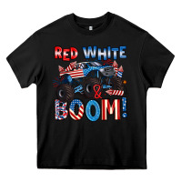 Black red white and boom 4th of july Heavy Core Tee - Artiststas