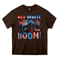 Chocolate Brown red white and boom 4th of july Heavy Core Tee - Artiststas