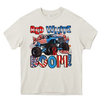 Cream red white and boom 4th of july Heavy Core Tee - Artiststas