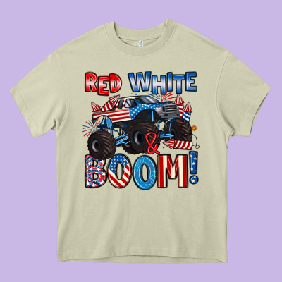 Red White And Boom 4th Of July Heavy Core Tee Designed By Artiststas
