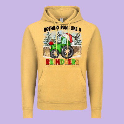 Nothing Runs Like A Reindeere Vintage Hoodie Designed By Cowgirlartshop