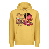 Antique Gold Blessed is she who has believed afro woman Premium Hoodie - RanaPortraitStore