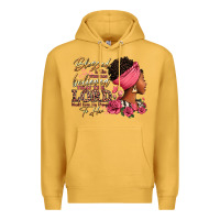 Mustard Blessed is she who has believed afro woman Premium Hoodie - RanaPortraitStore