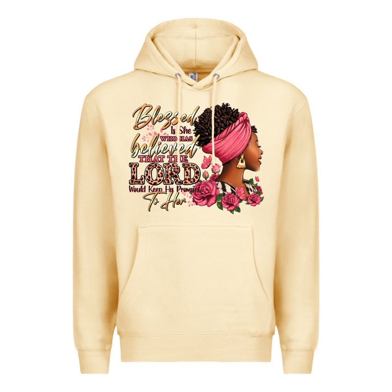 Blessed Is She Who Has Believed Afro Woman Premium Hoodie by RanaPortraitStore | Teevron