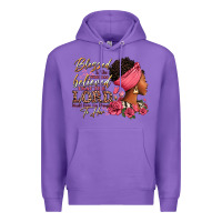 Purple Blessed is she who has believed afro woman Premium Hoodie - RanaPortraitStore