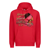 Red Blessed is she who has believed afro woman Premium Hoodie - RanaPortraitStore