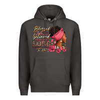 Smoke Blessed is she who has believed afro woman Premium Hoodie - RanaPortraitStore