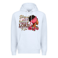 White Blessed is she who has believed afro woman Premium Hoodie - RanaPortraitStore