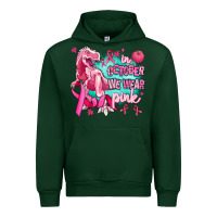 Forest Green dinosaur  in october we wear pink Urban Hoodie - AdoDesignShop