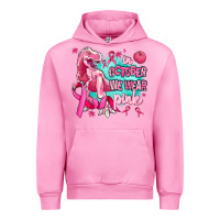 Fuchsia Pink dinosaur  in october we wear pink Urban Hoodie - AdoDesignShop