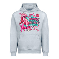 Heather Grey dinosaur  in october we wear pink Urban Hoodie - AdoDesignShop