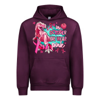 Mauve Wine dinosaur  in october we wear pink Urban Hoodie - AdoDesignShop