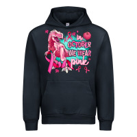 Navy dinosaur  in october we wear pink Urban Hoodie - AdoDesignShop