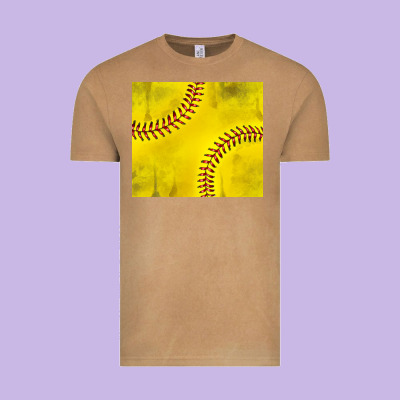 Distressed Softball Pattern Vintage Tee Designed By Tumblerdesignbyshophia