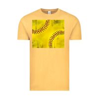 Vintage Mustard distressed softball pattern Vintage Tee - TumblerDesignByShophia