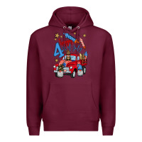 Burgundy 4th of july truck  1 Premium Hoodie - BundleAndBundleShop